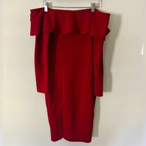 Off the Shoulder Red Dress